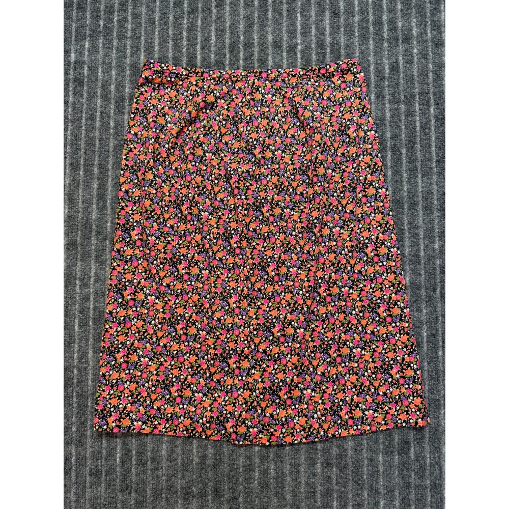 Harold's Floral Midi Skirt Sz 8 Cotton 90s Cottagecore Floral Ditsy Print Casual